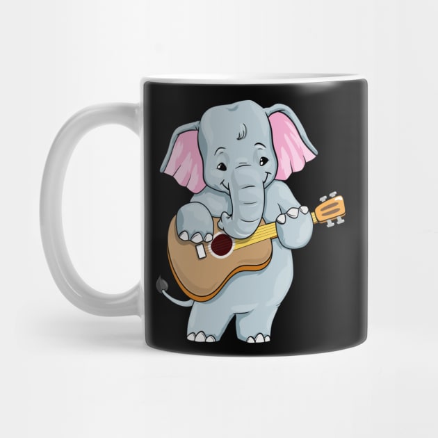 Cute elephant is playing the guitar by Markus Schnabel